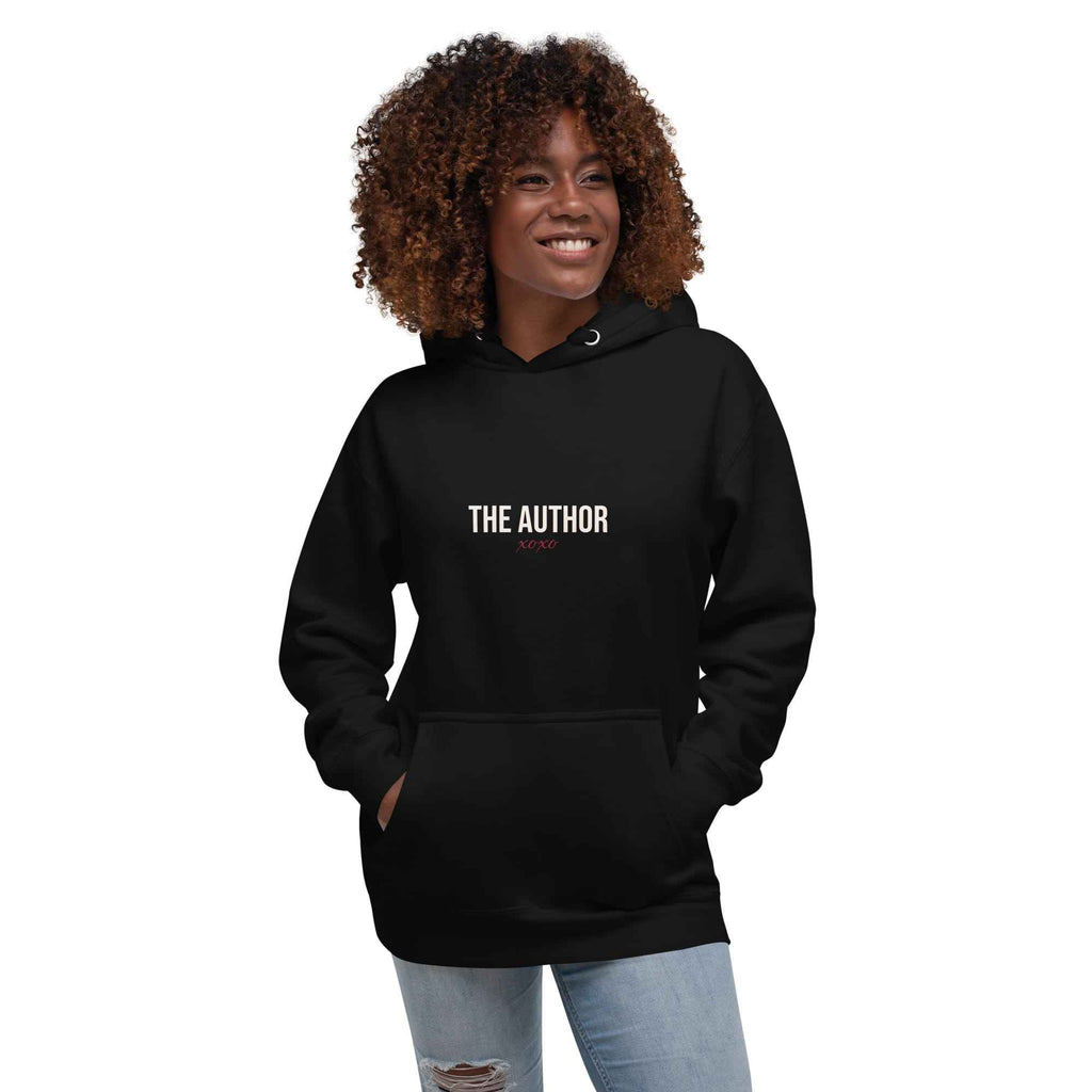 Additional view of the black pullover hoodie.